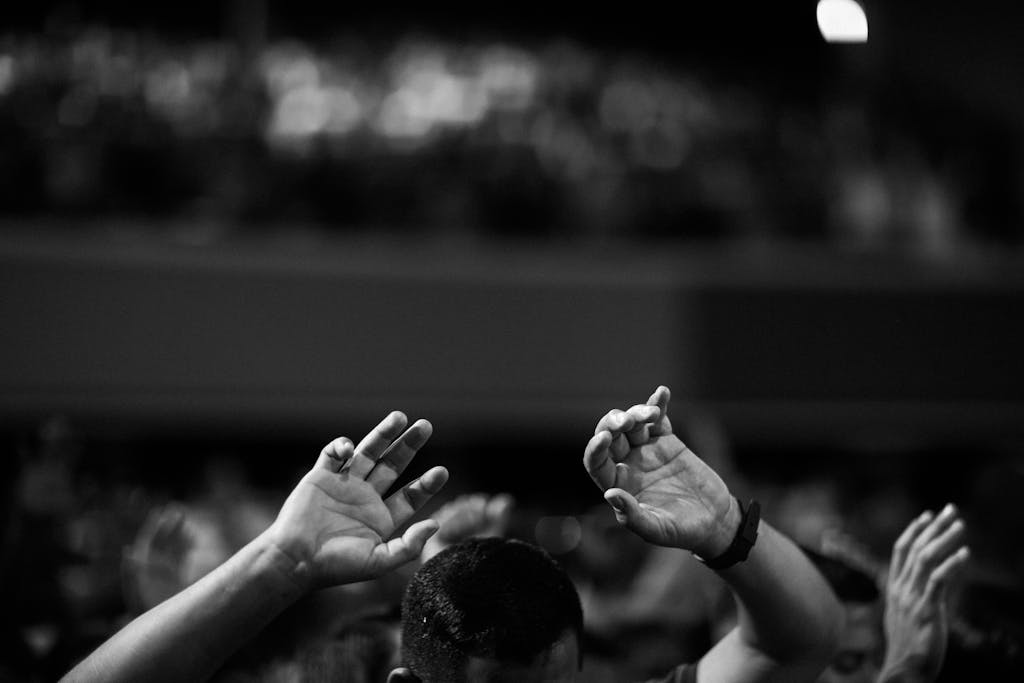 Hands raised in worship